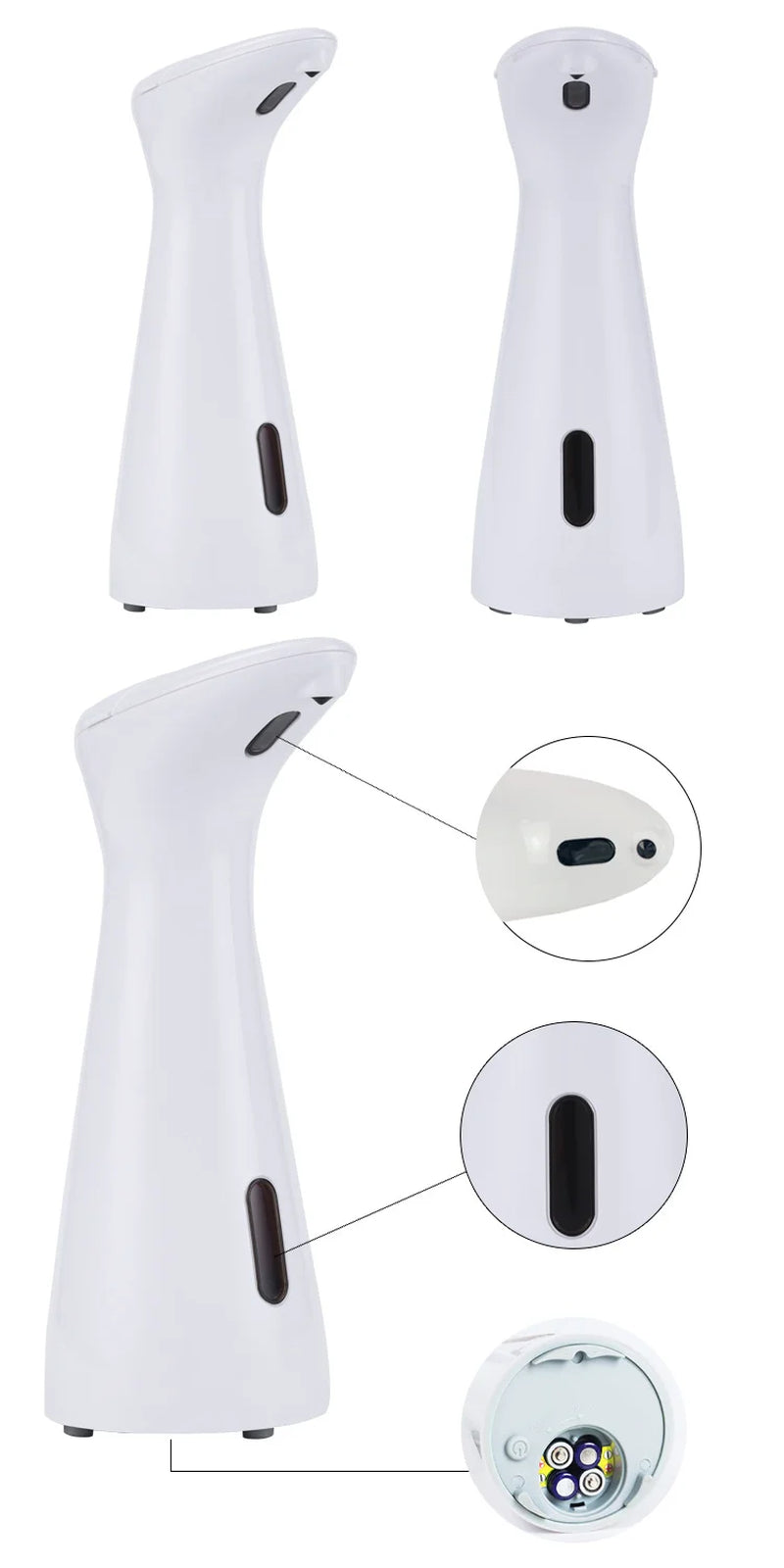 Touchless Automatic Soap Dispenser Waterproof Smart Hand Washer ABS Plastic for Bathroom Kitchen Hotel Home Use